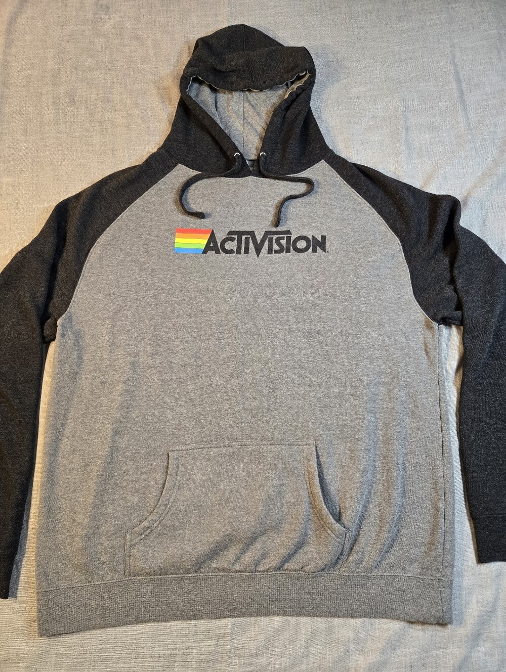 Activision Mens 2XL Grapic Print Hoodie Sweatshirt Gray Charcoal 40 Anniversary